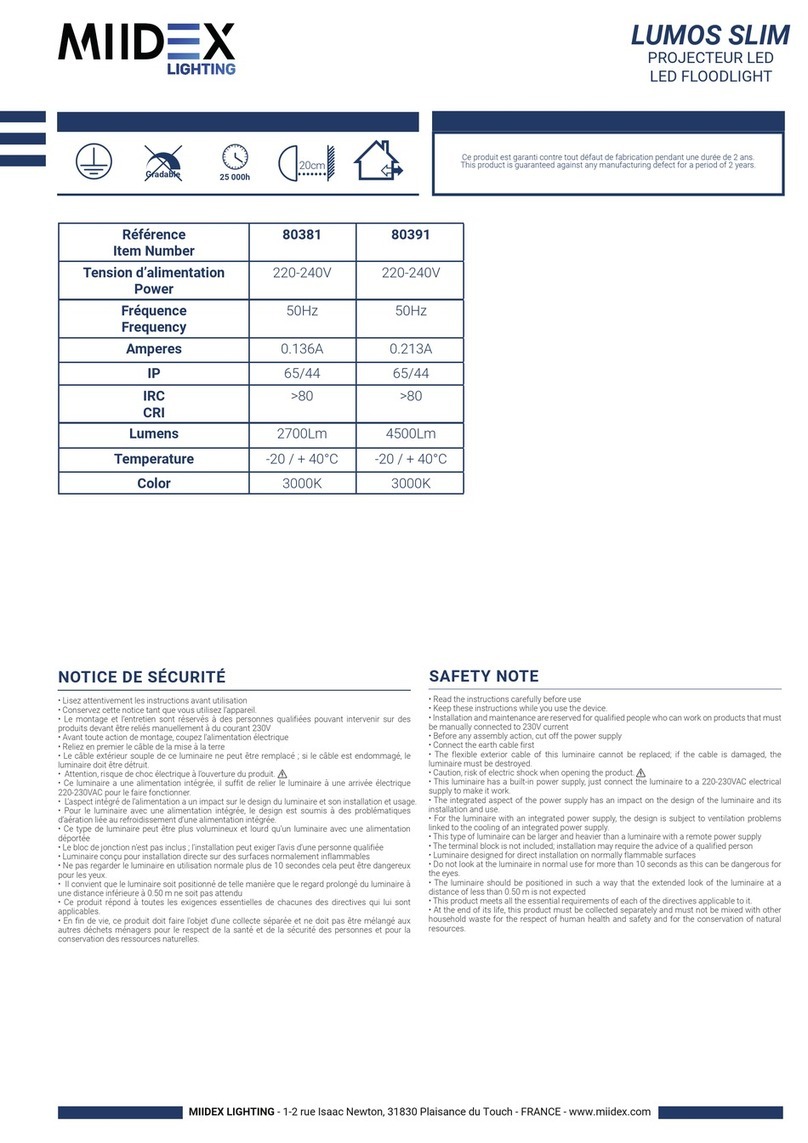 MIIDEX LIGHTING LUMOS SLIM Notice