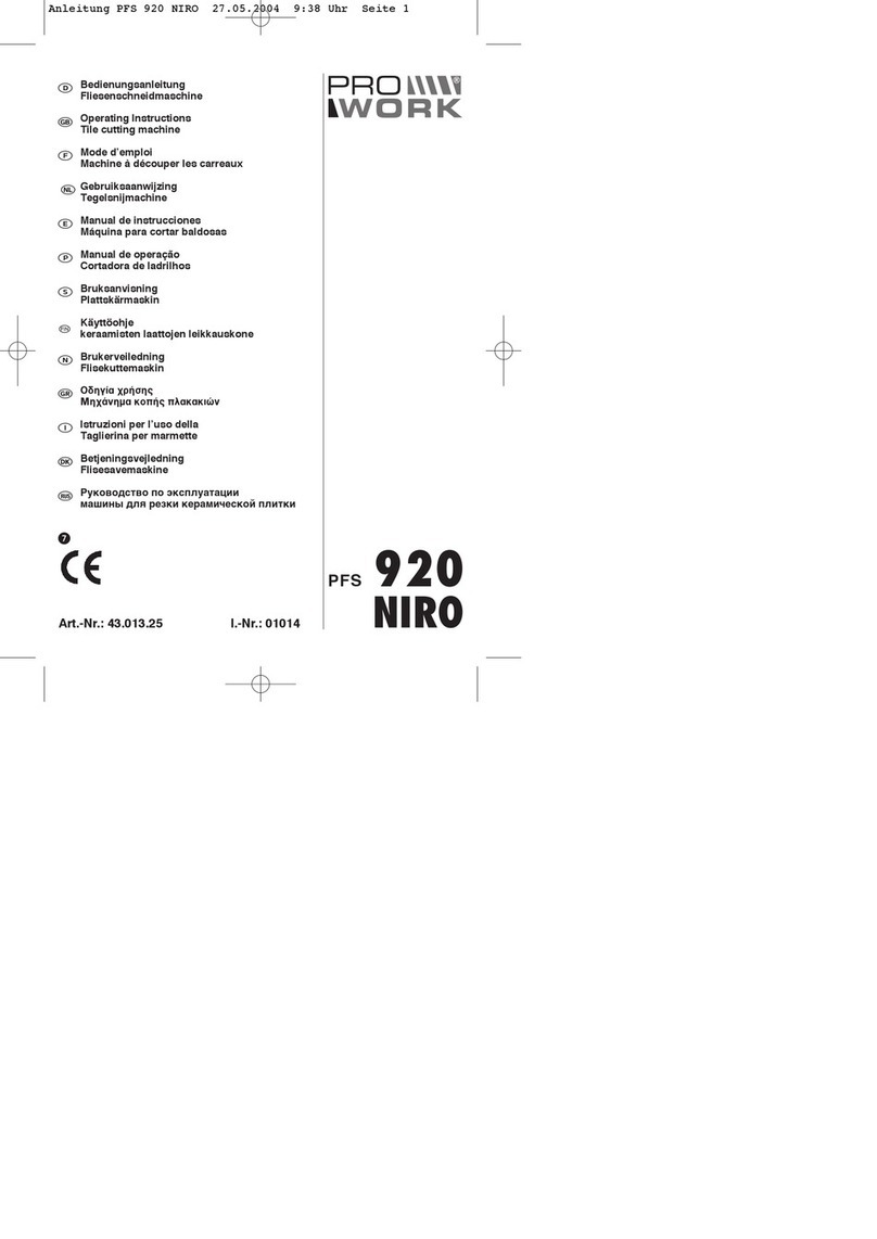 Pro Work PFS 920 NIRO operating instructions Pro Work PFS 920 NIRO operating instructions