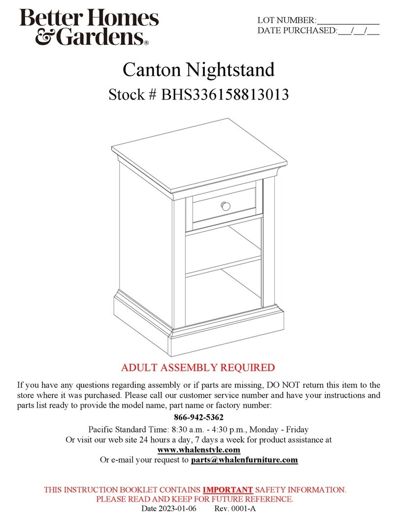 Better Homes and Gardens Canton Nightstand BHS336158813013 Assembly instructions