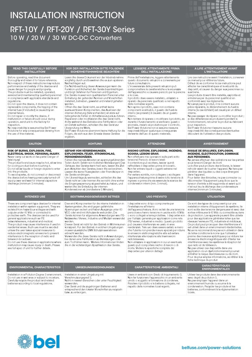 BEL RFT Series User manual