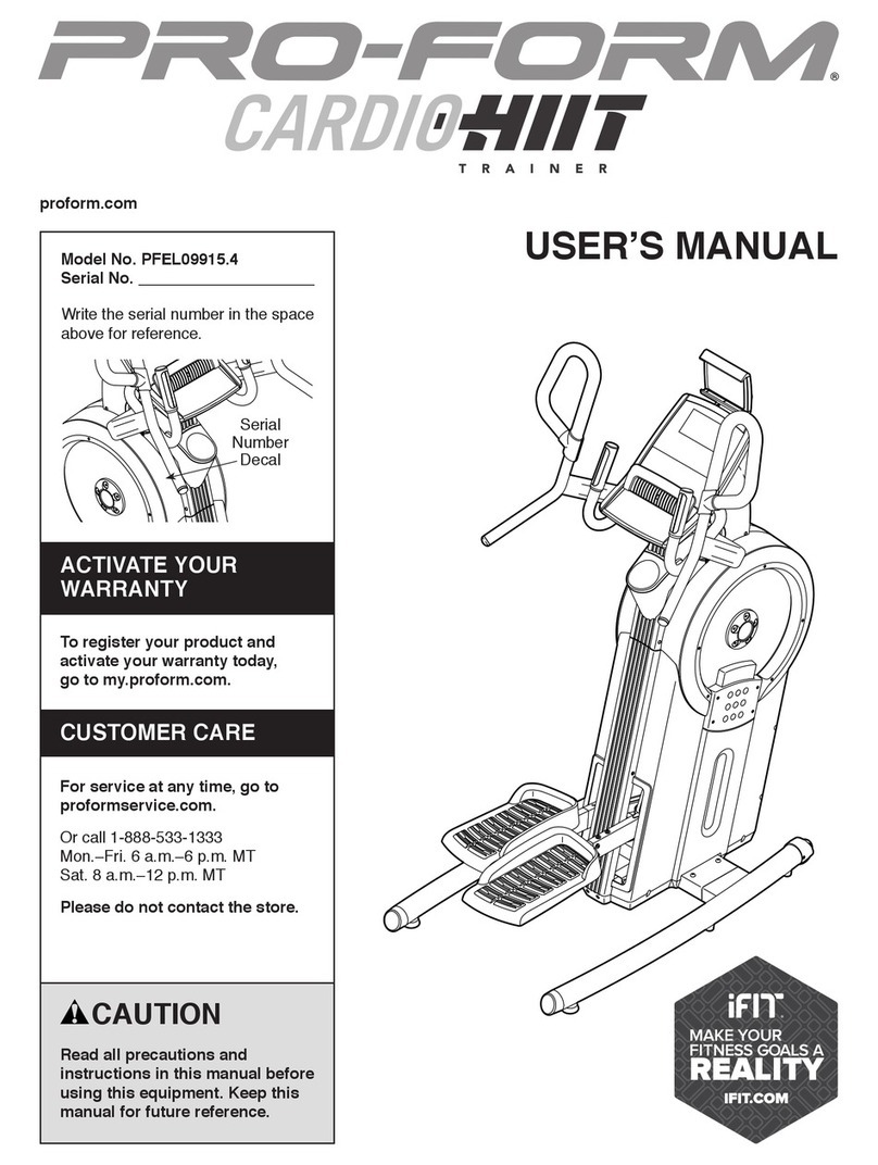 Pro-Form Cardio-HIIT User manual