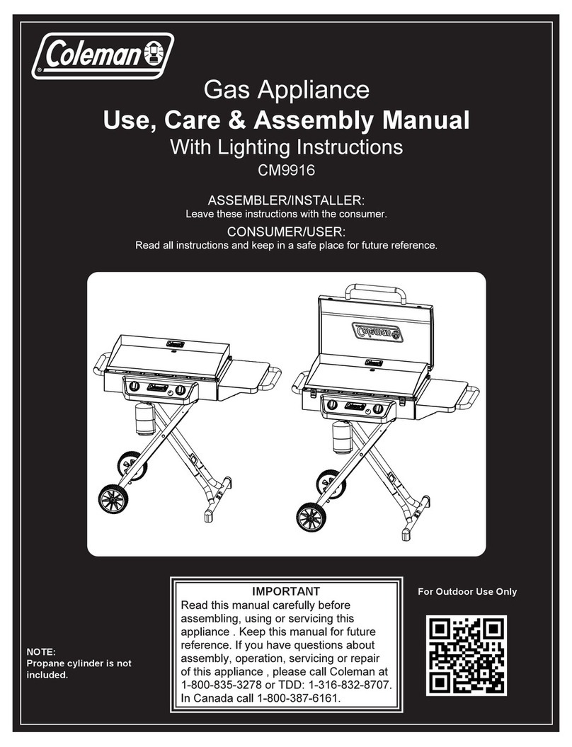 Coleman CM9916 Use, care & assembly manual