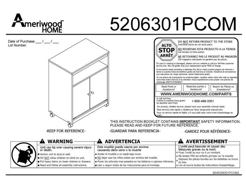 Ameriwood HOME 5206301PCOM manual Ameriwood HOME 5206301PCOM manual