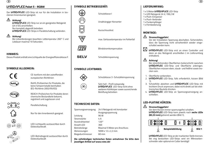 RUTEC VARDAflex Paket 5 RGBW User manual