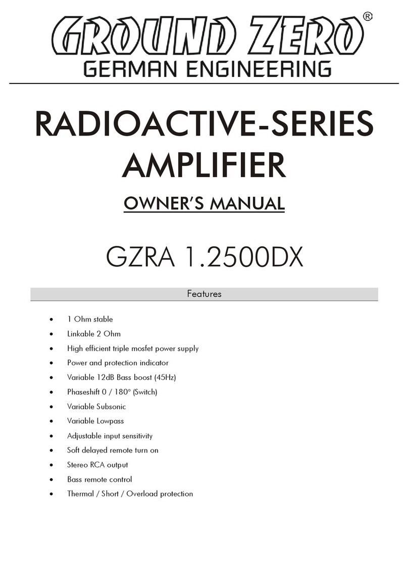 Ground Zero GZRA 1.2500DX owner's manual