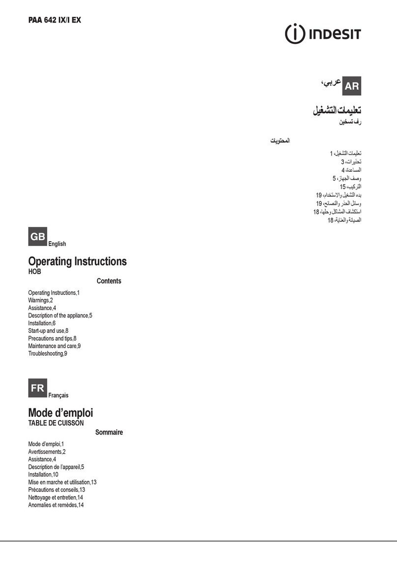 Indesit PAA 642 IX/I EX operating instructions