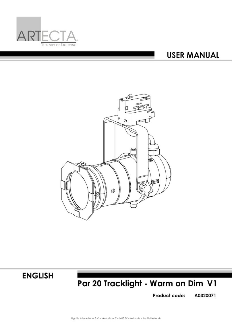 Artecta Par 20 Tracklight Warm on Dim User manual