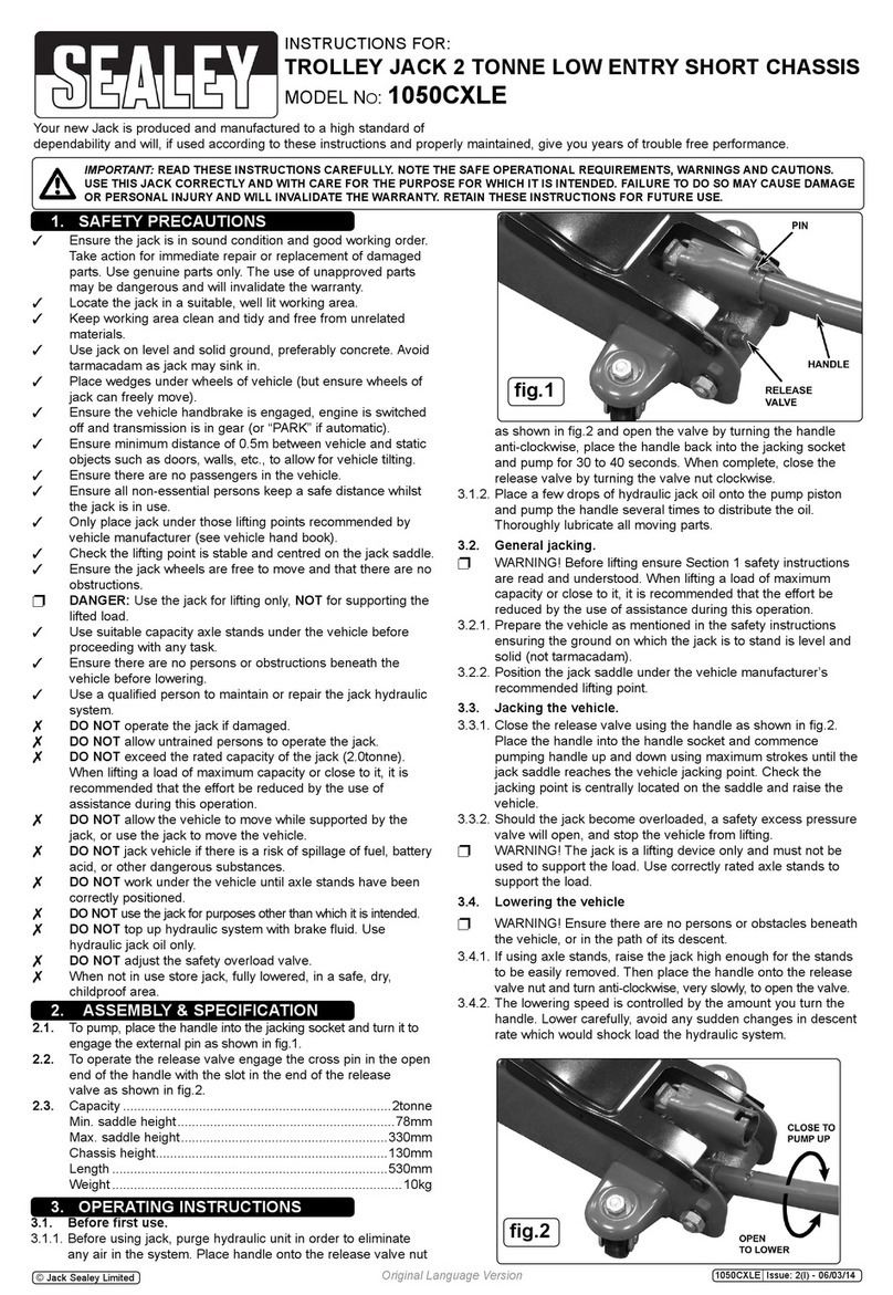 Sealey 1050CXLE User manual