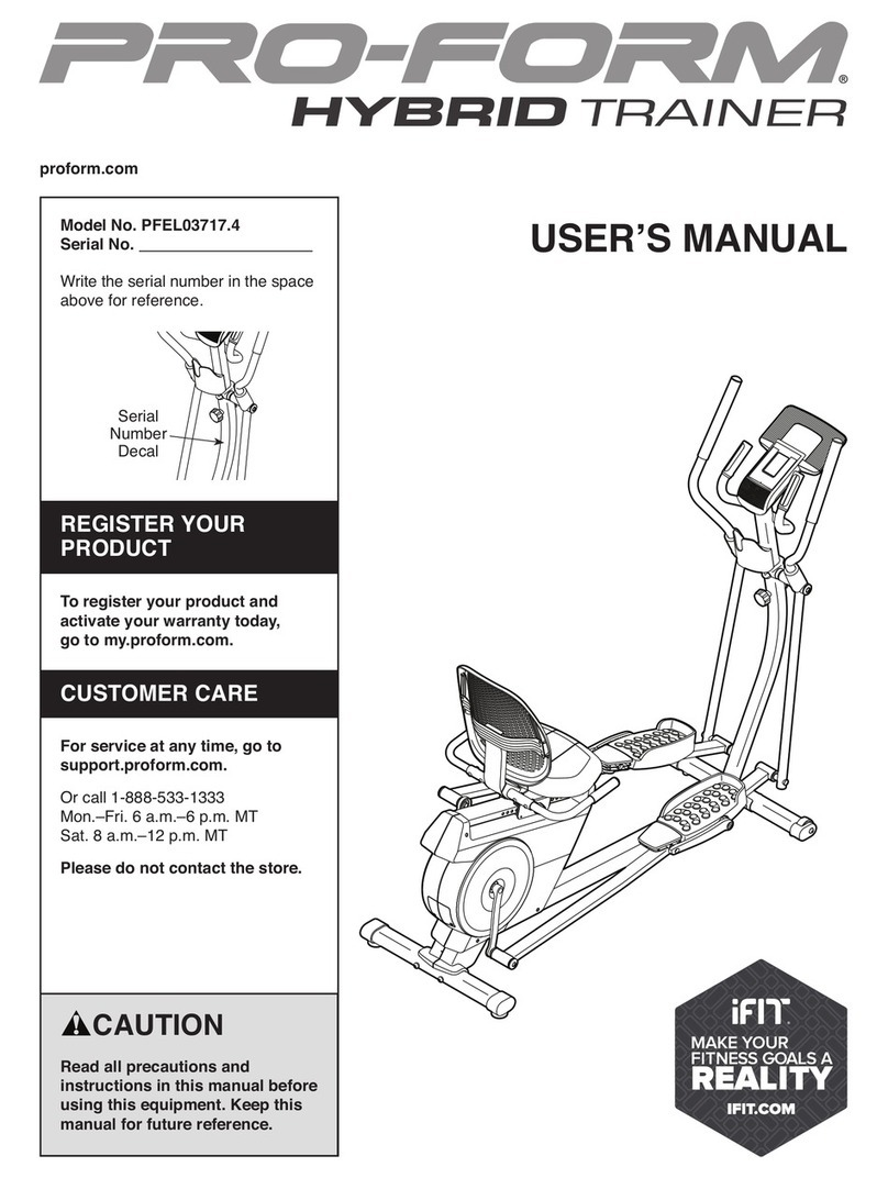 ICON Health & Fitness PRO-FORM HYBRID TRAINER User manual