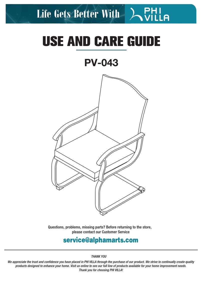 PHI VILLA PV-043 Use and care guide