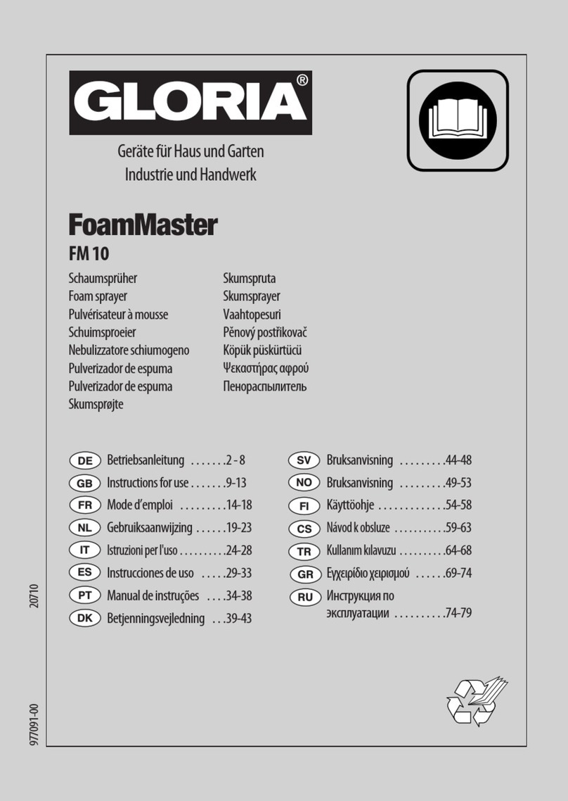 Gloria FoamMaster FM10 flex Instructions for use