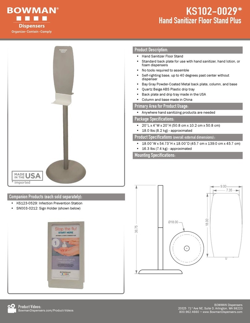 BOWMAN Hand Sanitizer Floor Stand Plus User manual