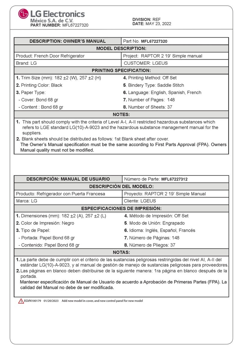 LG LRFES2503 Series User manual