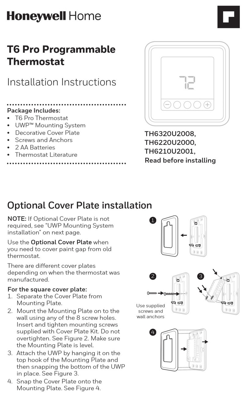 Honeywell Home T6 Pro TH6320U2008 installation instructions