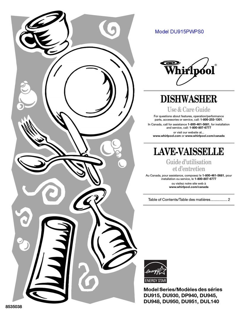 Whirlpool DU915 series Use & care guide