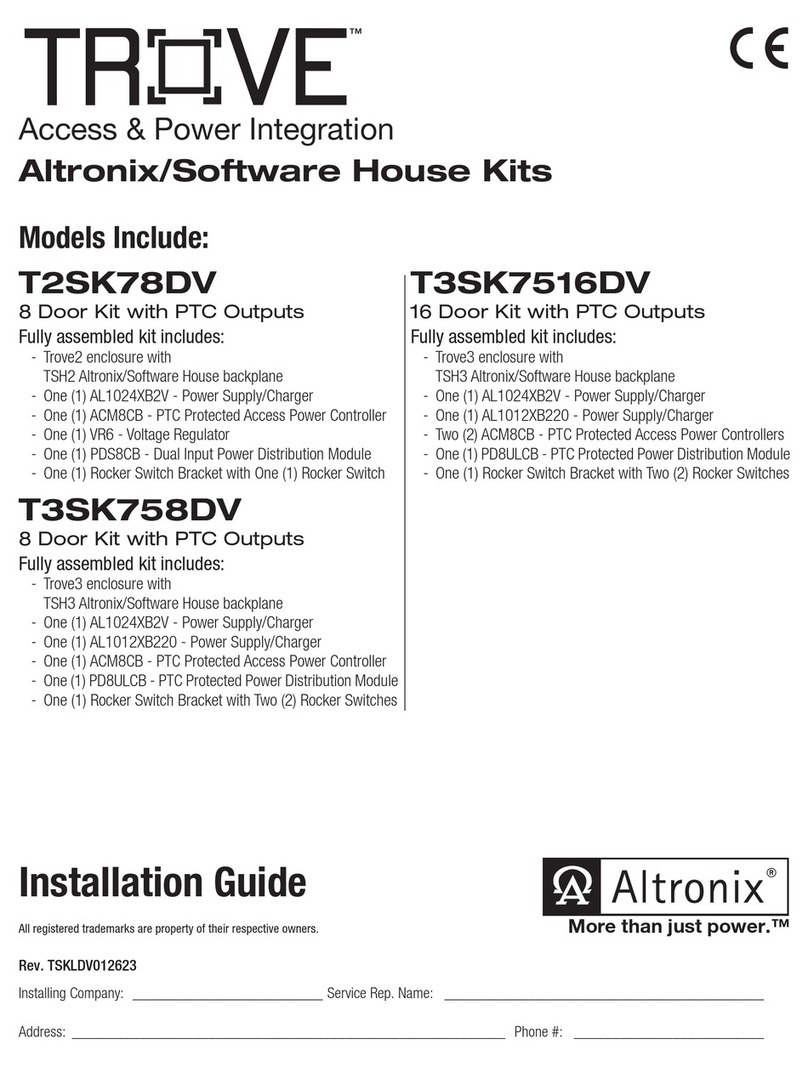 Altronix TROVE T2SK78DV User manual Altronix TROVE T2SK78DV User manual
