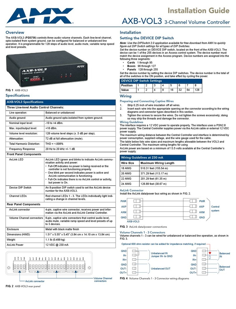 AMX AXB-VOL3 User manual