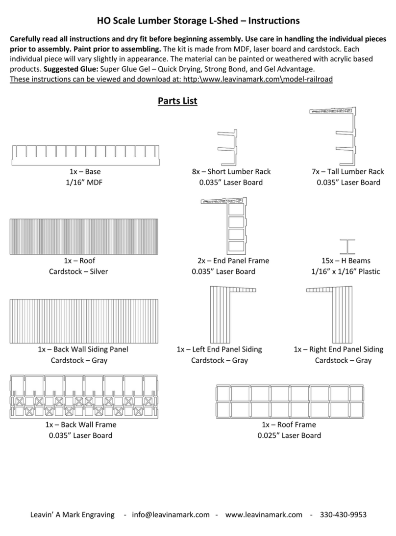 Leavin' A Mark Engraving HO Scale Lumber Storage L-Shed instructions