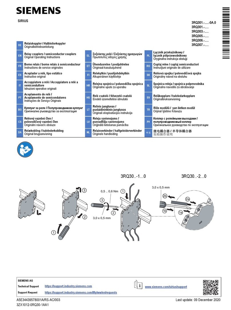 Siemens SIRIUS 3RQ301 0A 0 Series operating instructions