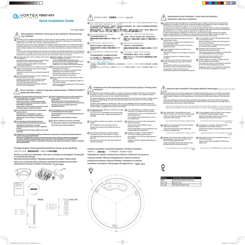 Vivotek VORTEX FD837-HTV Quick installation guide