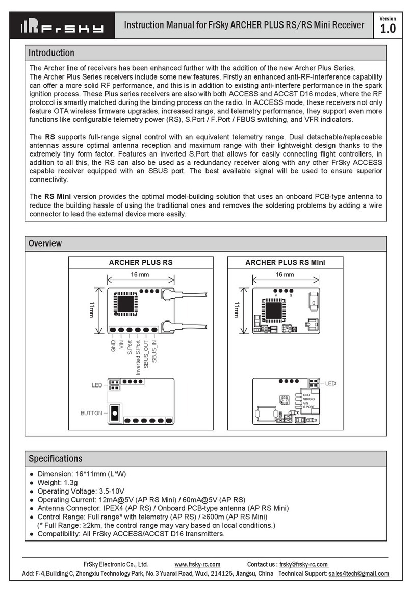 FrSky ARCHER PLUS RS instruction manual