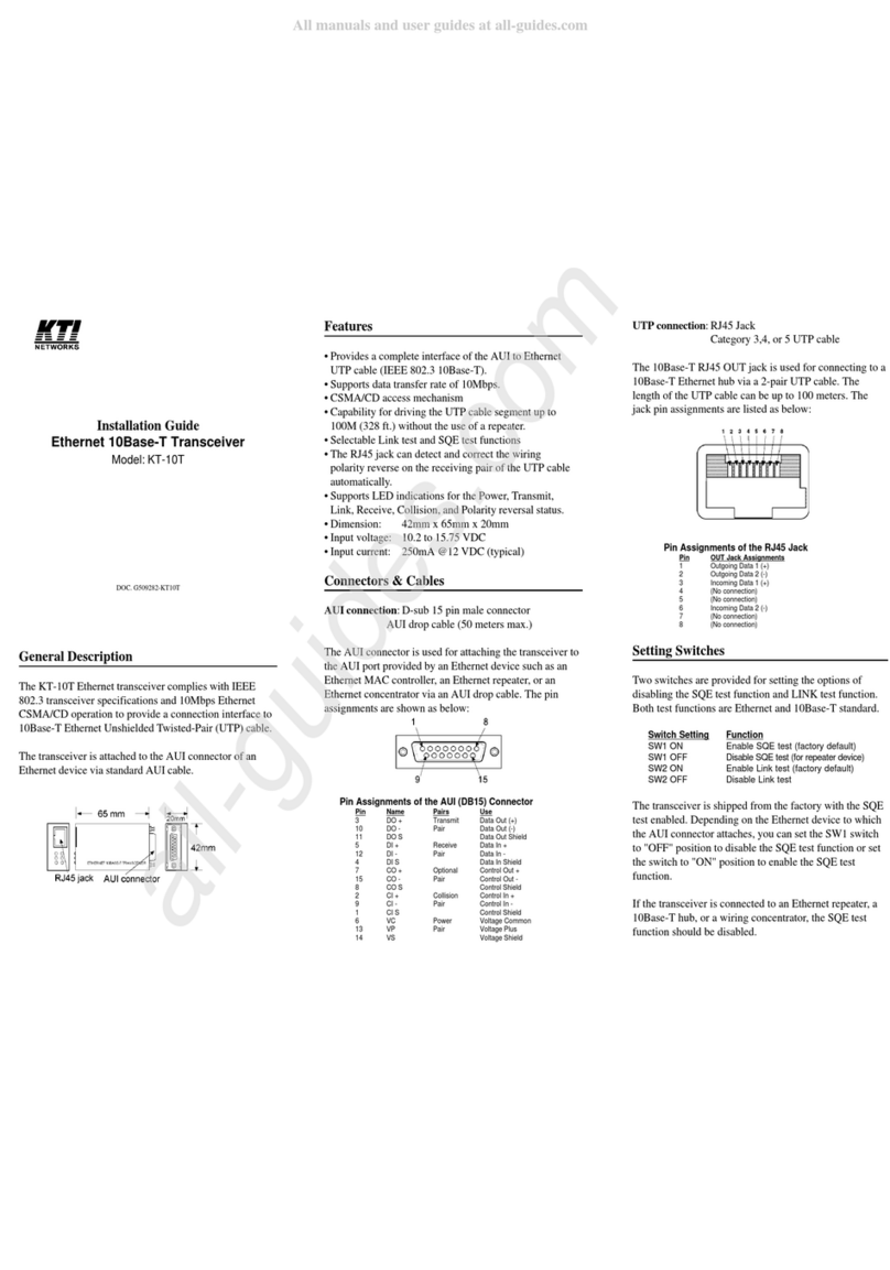 KTI Networks KT-10T installation guide