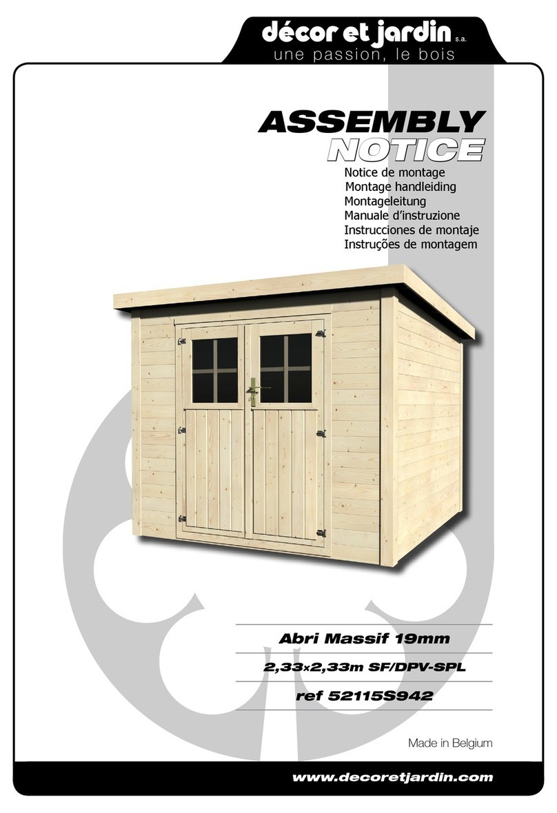 Décor et Jardin Abri Massif 52115S942 Assembly Notice