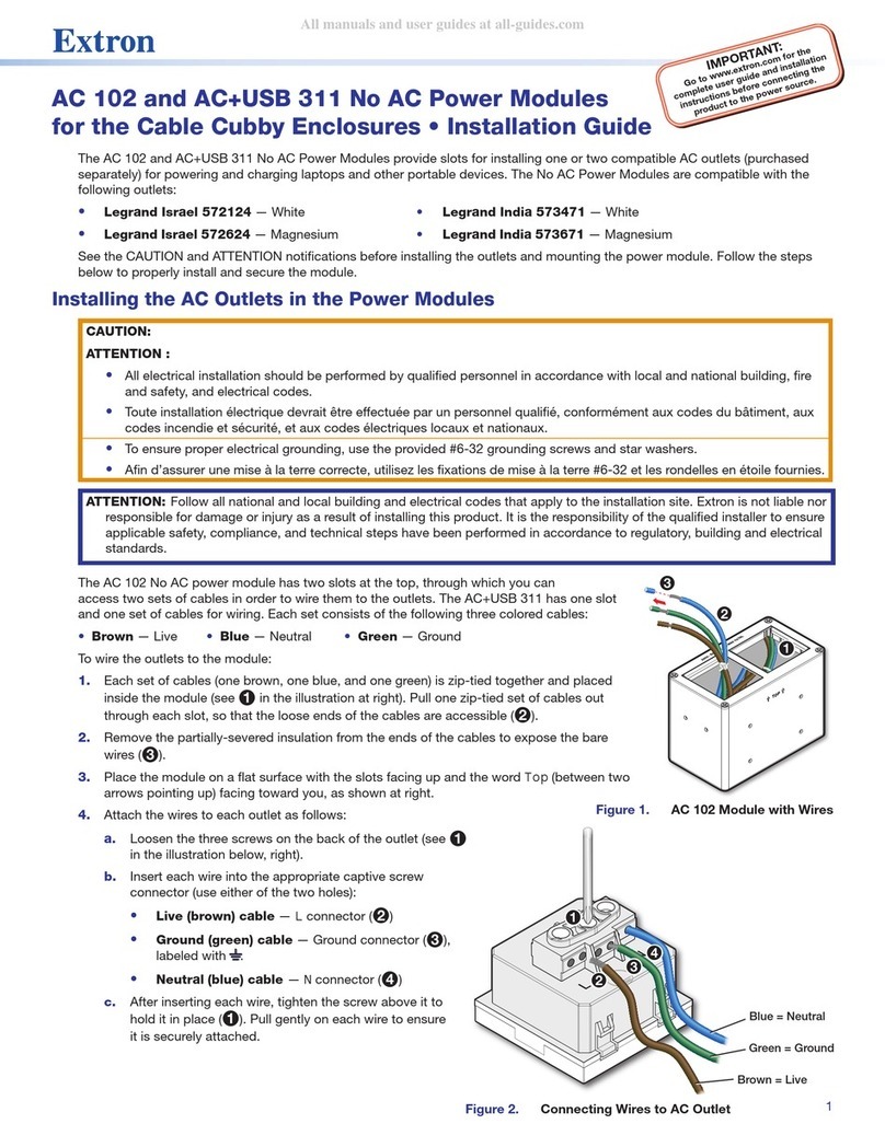 Extron electronics AC+USB 311 User manual