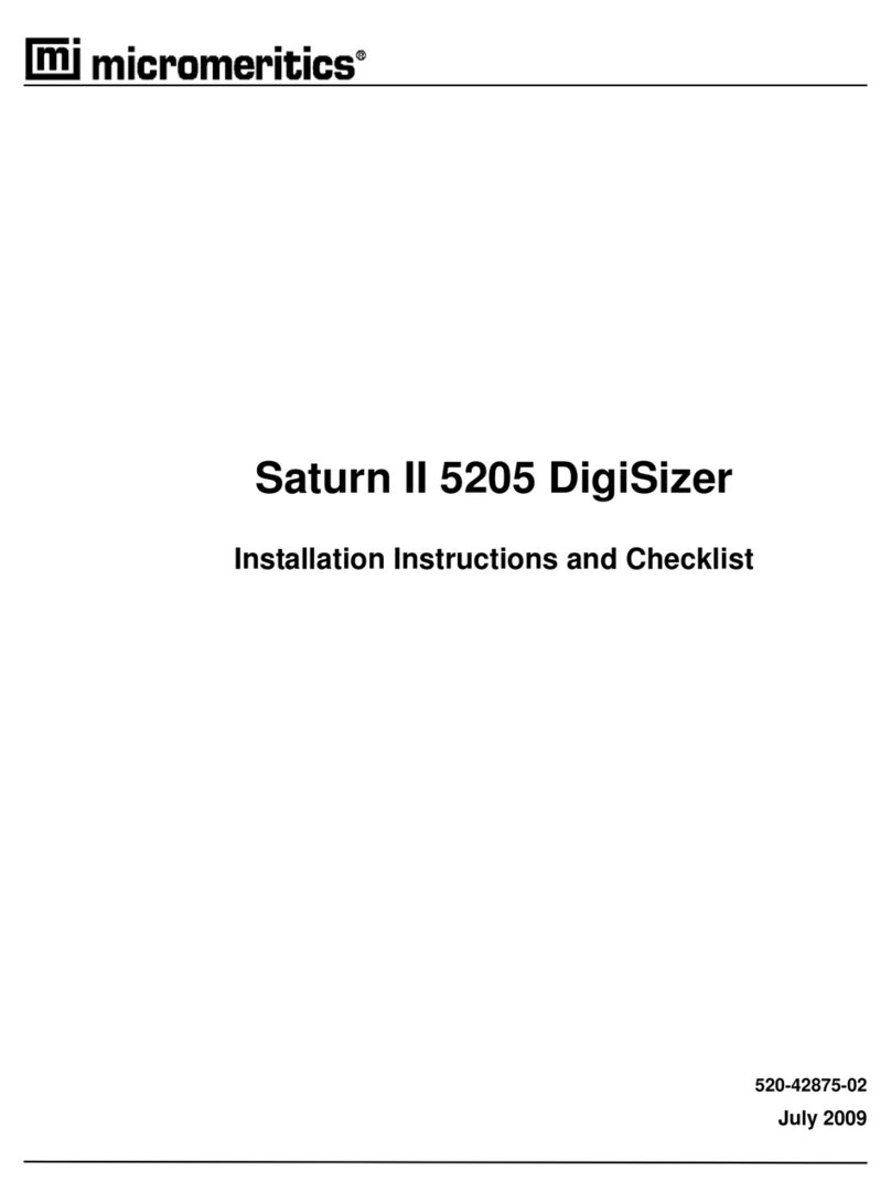 Micromeritics Saturn II 5205 DigiSizer Installation Instructions and Checklist