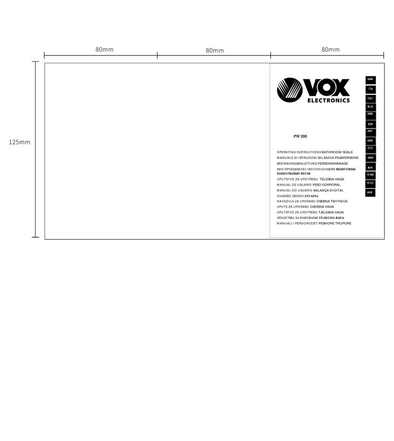VOX electronics PW 200 operating instructions