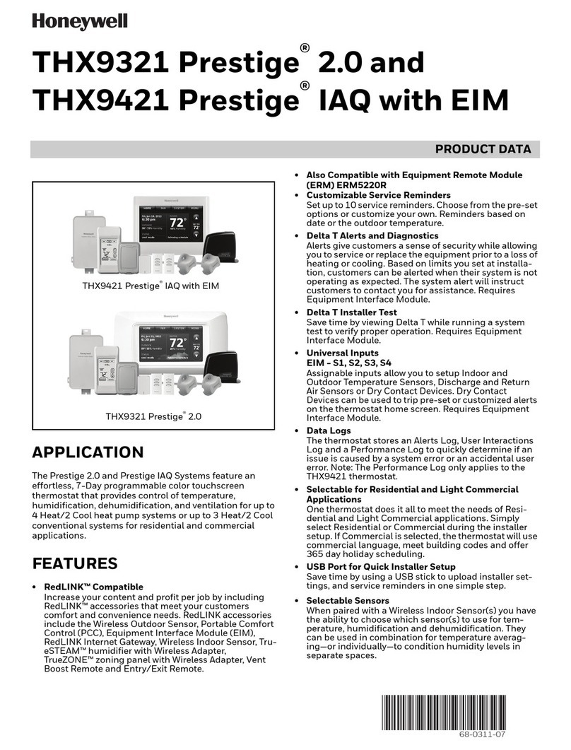 Honeywell Prestige 2.0 THX9421 User manual