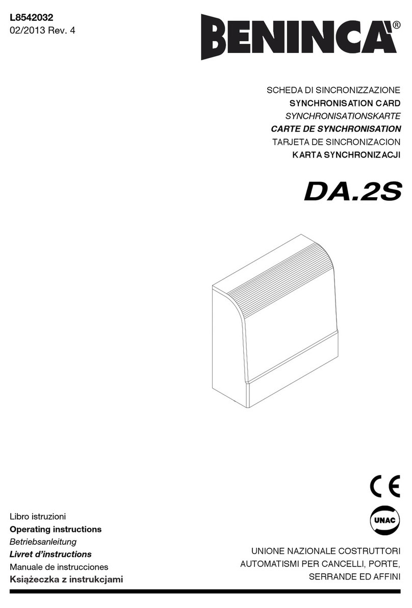 Beninca DA.2S User manual