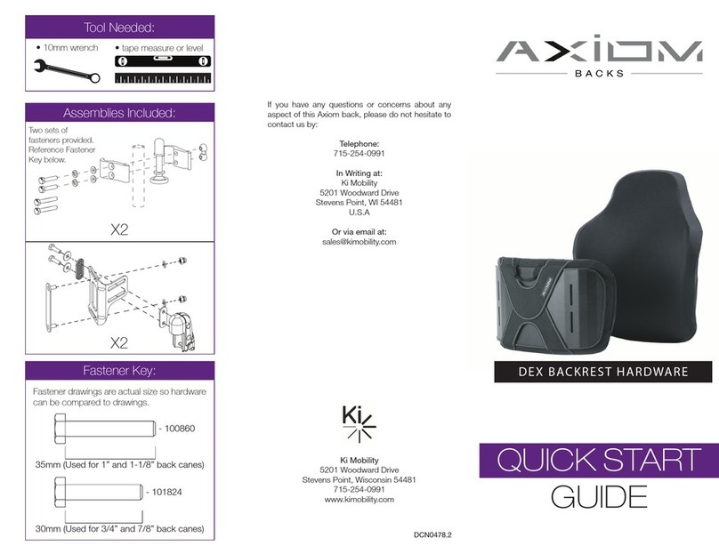 Ki Mobility Axiom Backs DEX User manual Ki Mobility Axiom Backs DEX User manual