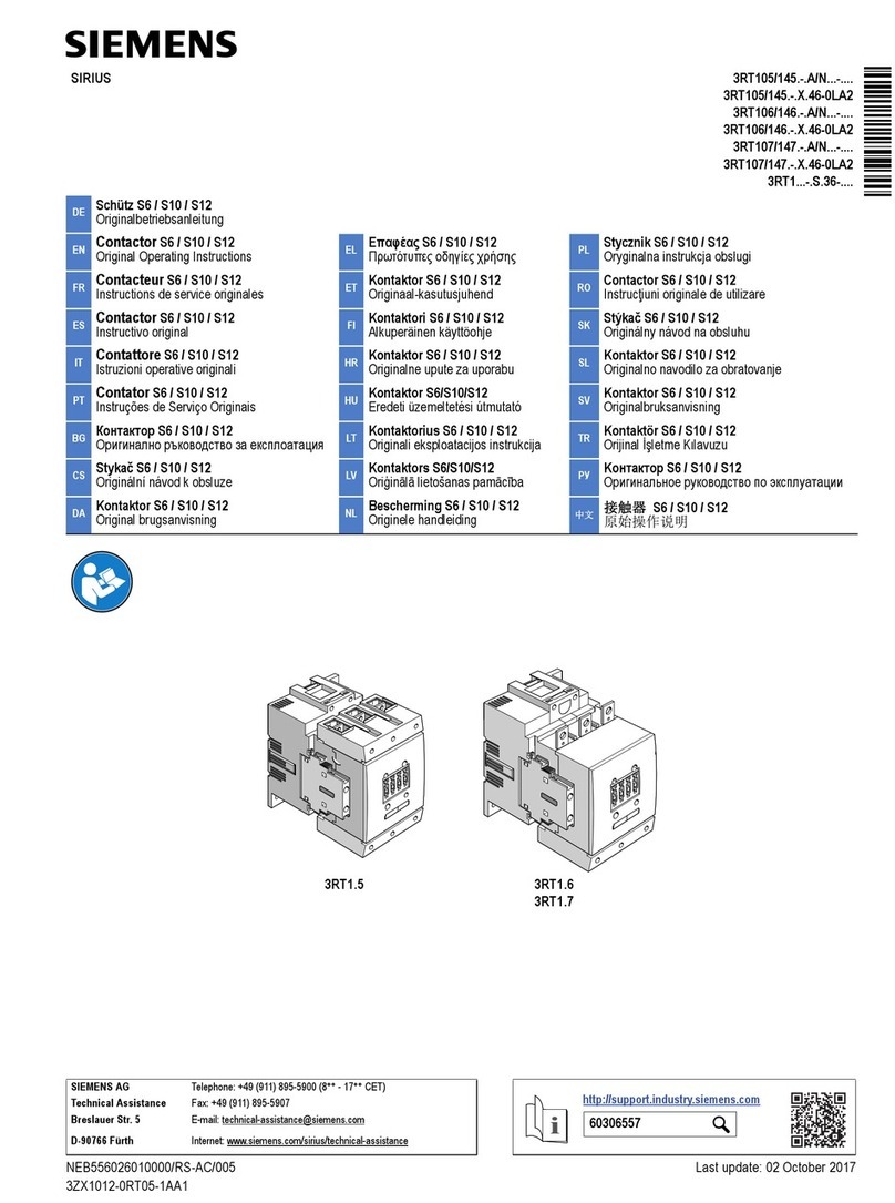 Siemens SIRIUS 3RT105/145 A/N Series User manual