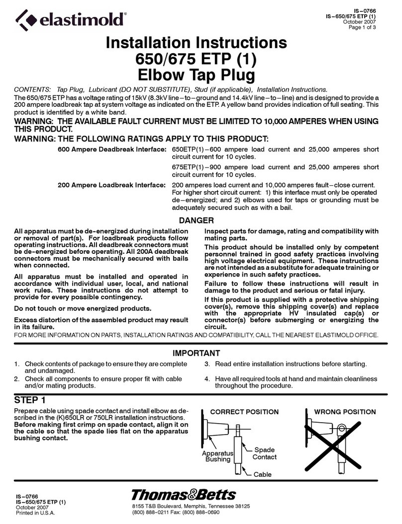 Thomas&Betts Elastimold 650 ETP User manual