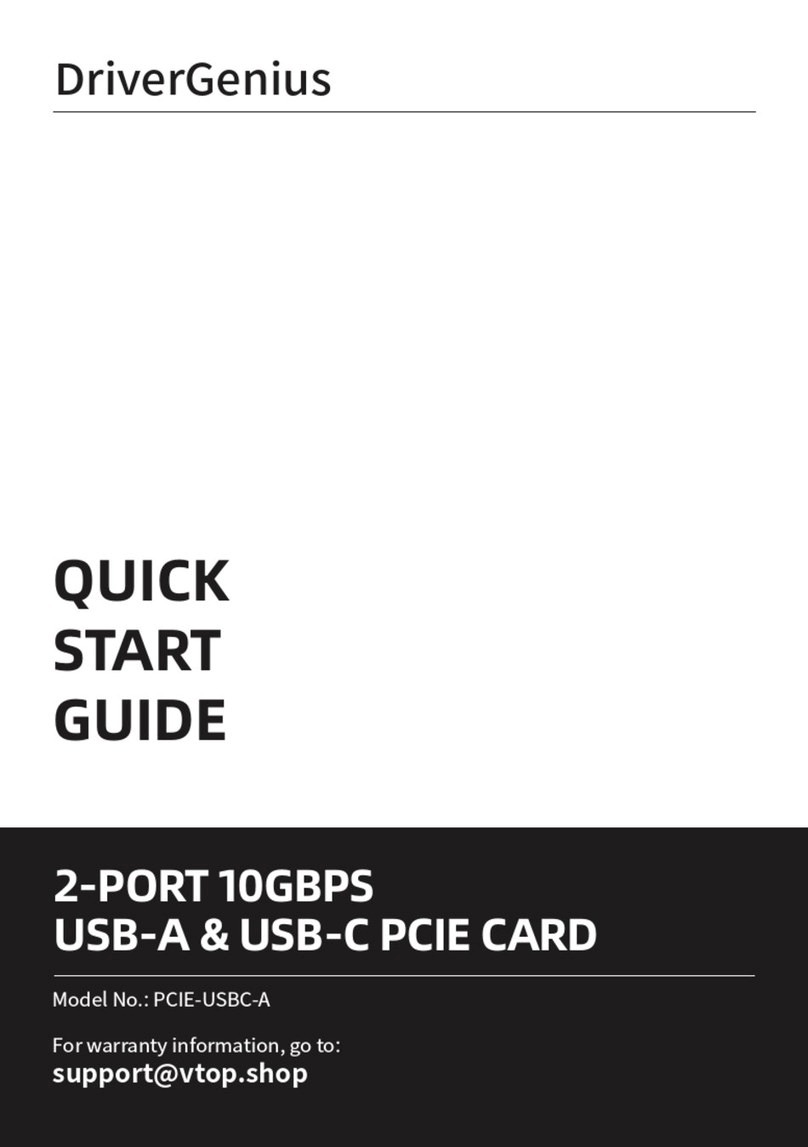 DriverGenius PCIE-USBC-A quick start guide
