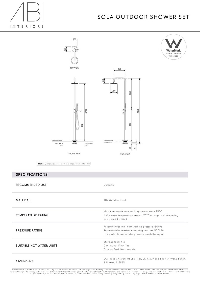 abi SOLA OUTDOOR SHOWER SET installation guide