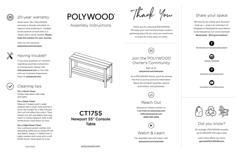 Polywood Newport CT1755 Assembly instructions