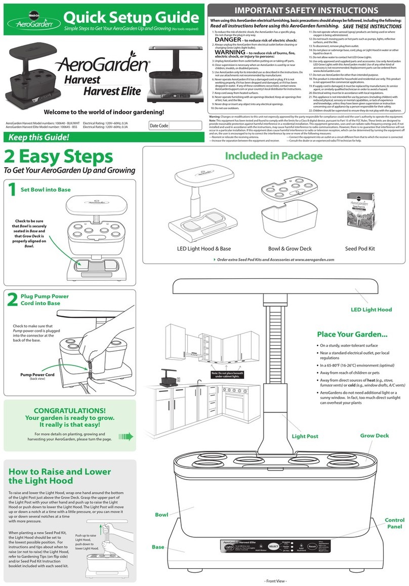 AeroGarden 100640-WHT User manual