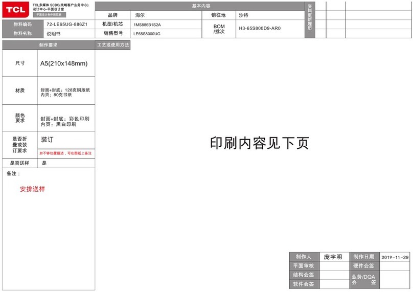 Haier LE65S8000UG User manual