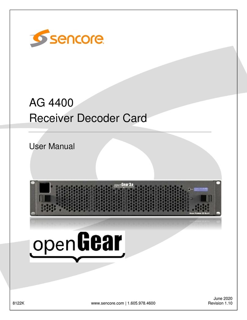 Sencore openGear AG 4400 User manual