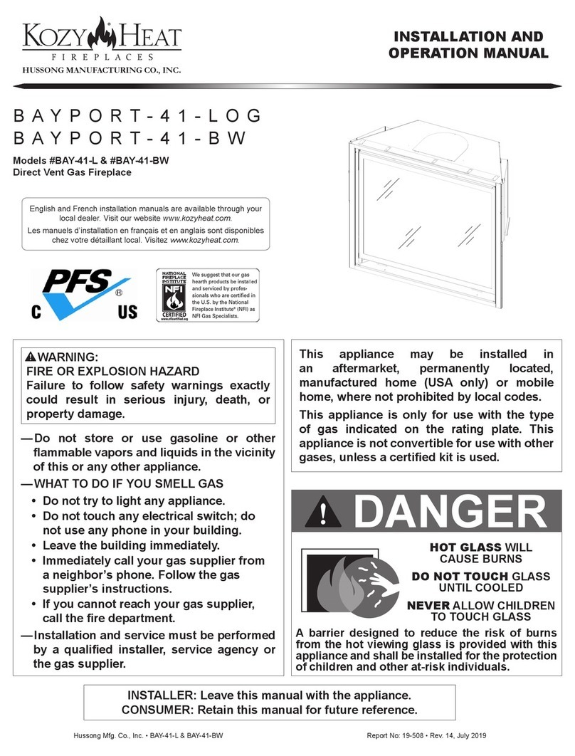 kozy heat BAYPORT-41-LOG User manual