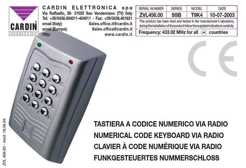 Cardin T9K4 User manual