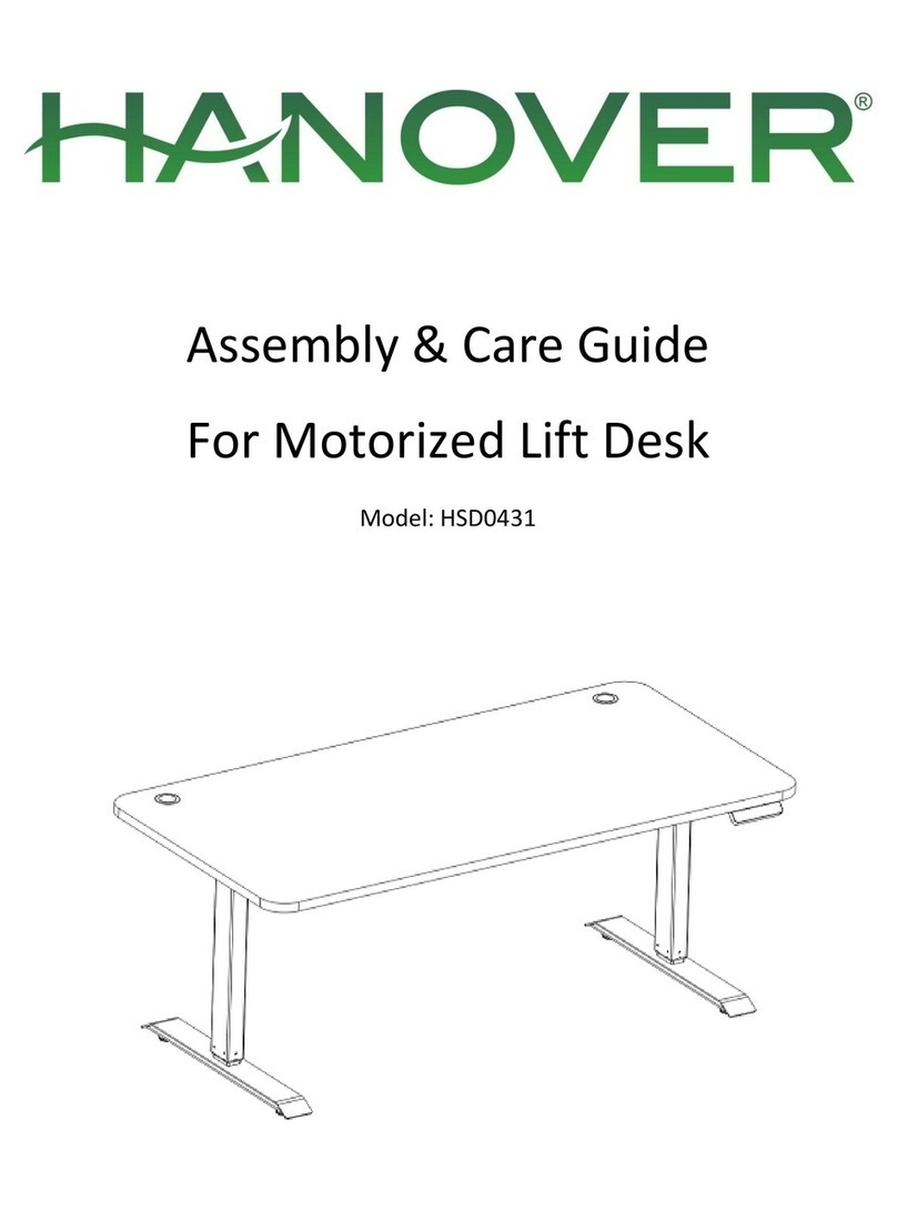 Hanover HSD0431 ASSEMBLY & CARE GUIDE Hanover HSD0431 ASSEMBLY & CARE GUIDE