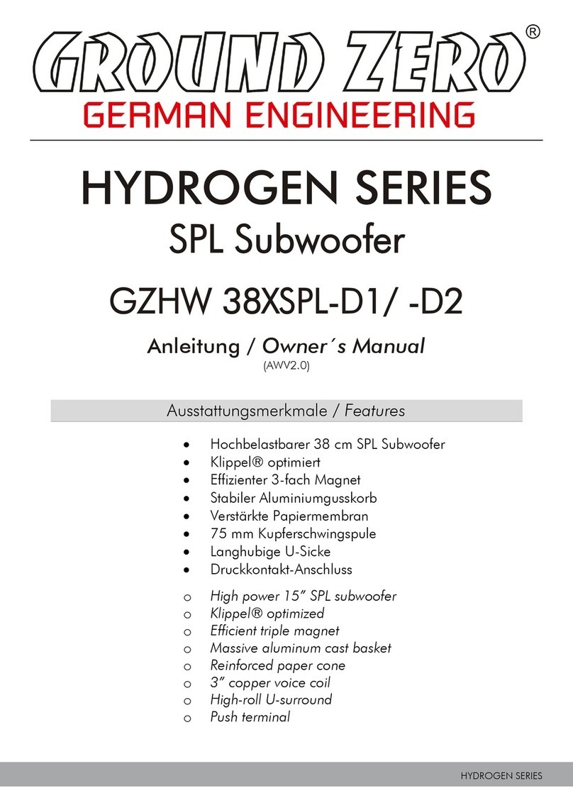 Ground Zero HYDROGEN SERIES User manual
