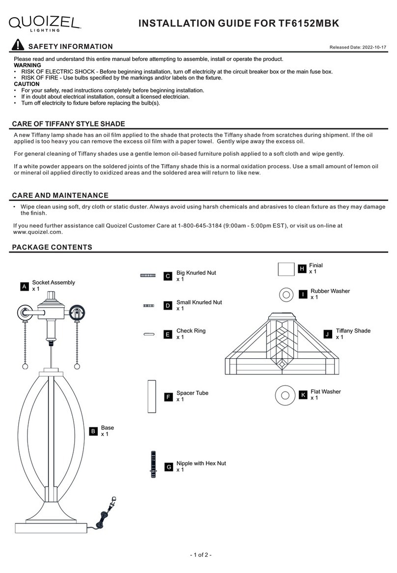 Quoizel Tiffany TF6152MBK User manual