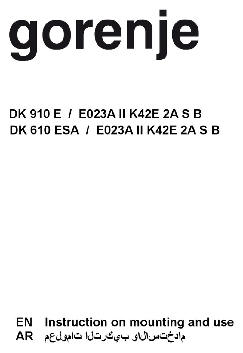 Gorenje DK 910 E Instruction on mounting and use