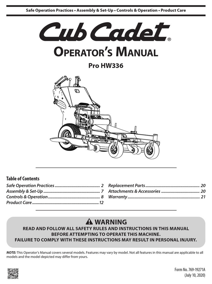 Cub Cadet Pro HW336 User manual