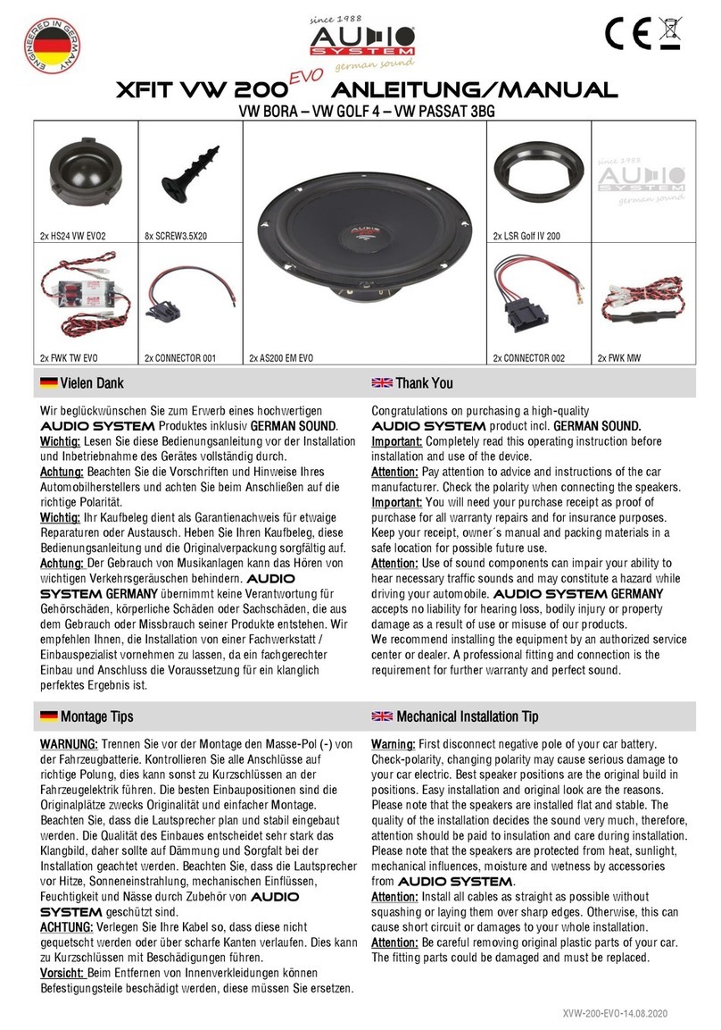 Audiosystem XFIT VW 200 EVO manual