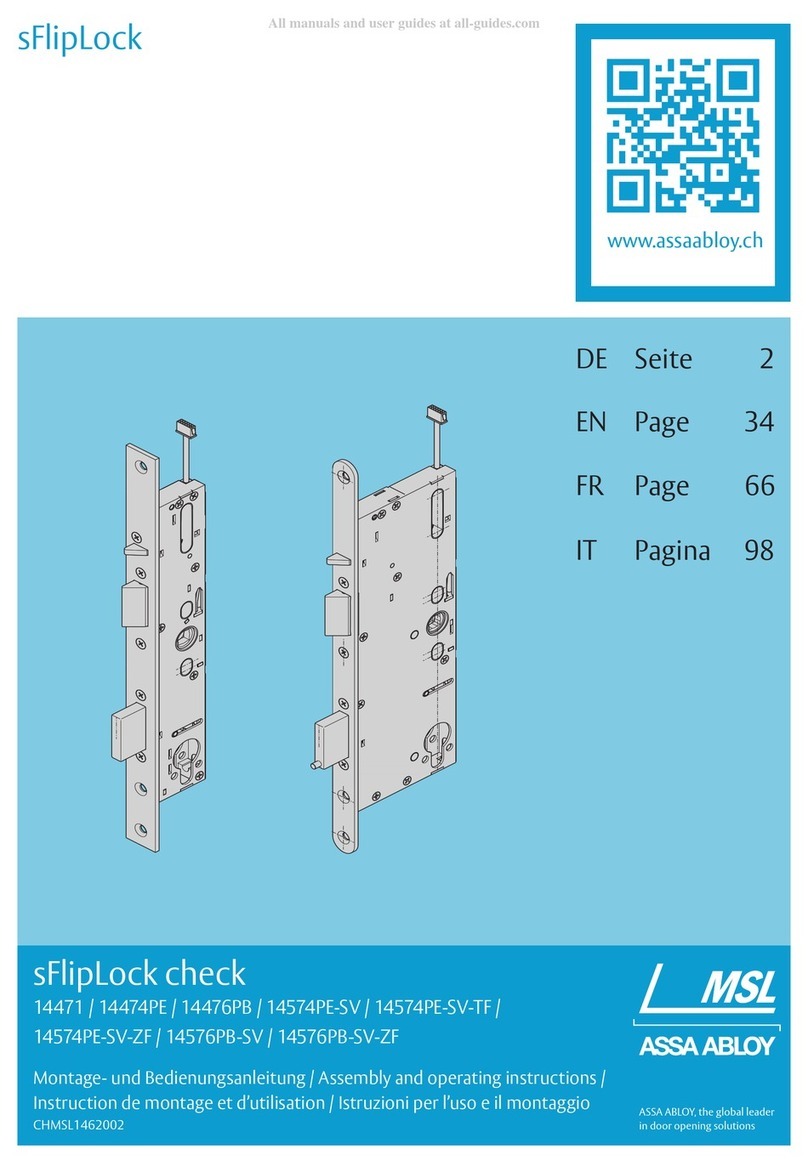 Assa Abloy sFlipLock check 14471 Assembly and operating instructions